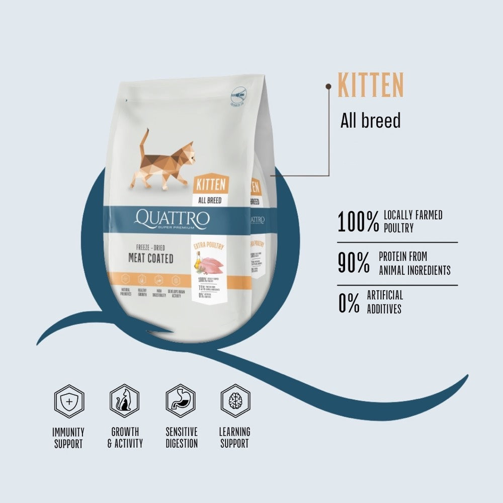 Quattro Poultry Kitten Dry Cat Food 1.5kg