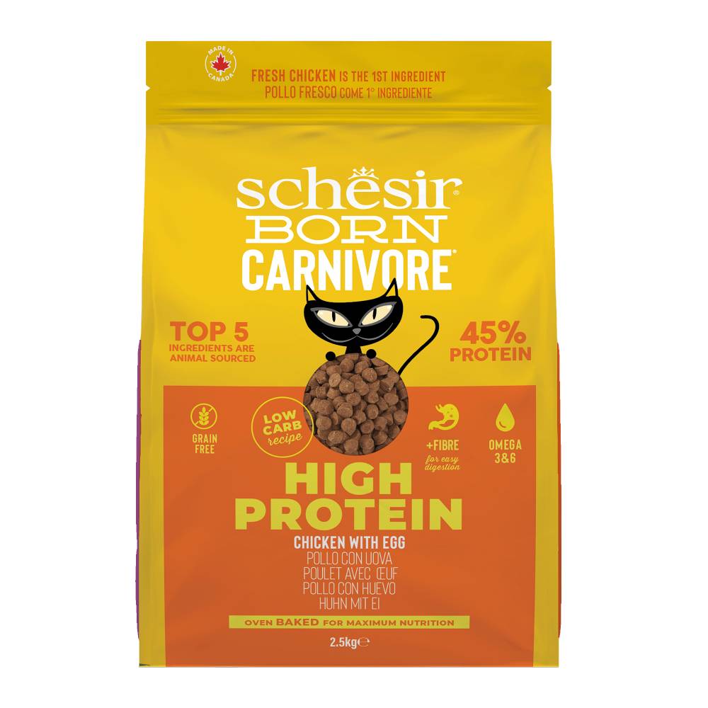 33% OFF: Schesir Born Carnivore Chicken with Egg Oven Baked Dry Cat Food