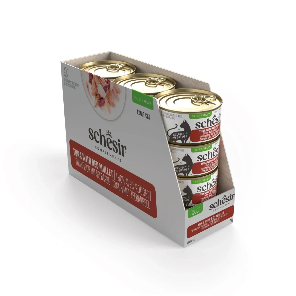 Schesir Complements Tuna with Red Mullet in Jelly Canned Cat Food 70g