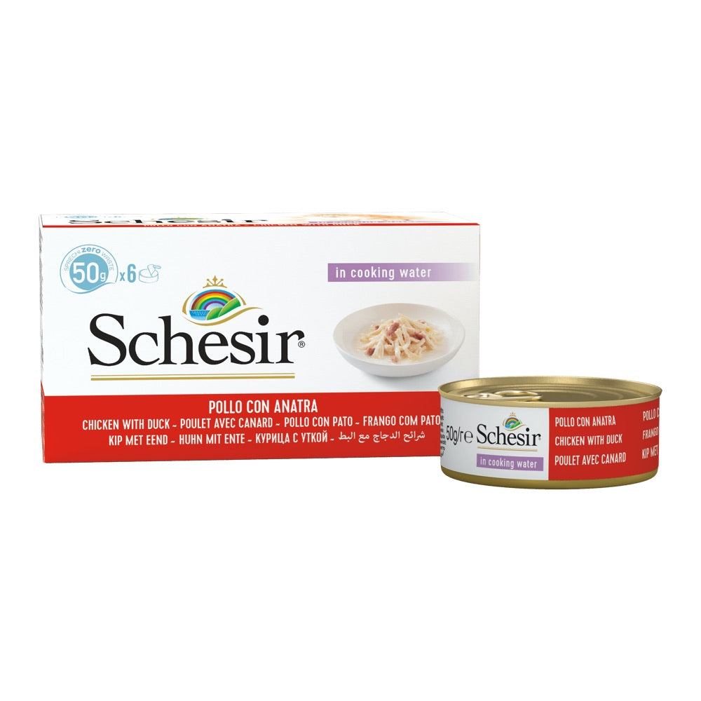 Schesir Chicken Fillets with Duck Adult Canned Cat Food Multipack 50g x 6