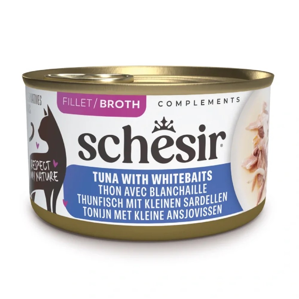 Schesir Complements Tuna with Whitebaits in Broth Canned Cat Food 70g