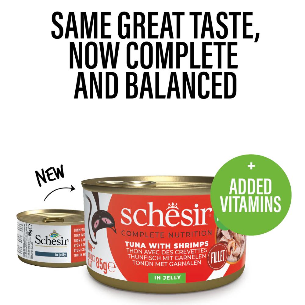 Schesir Tuna with Shrimp in Jelly Adult Canned Cat Food 85g
