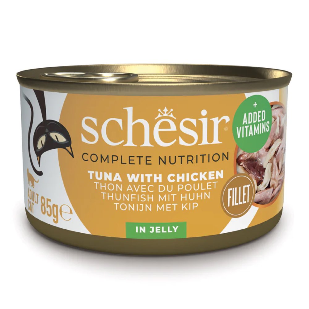 Schesir Tuna with Chicken Fillet in Jelly Adult Canned Cat Food 85g - Kohepets