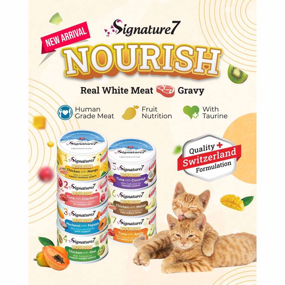 18% OFF: Signature7 Nourish Fruits Tuna with Coconut & Cellulose Canned Cat Food 80g