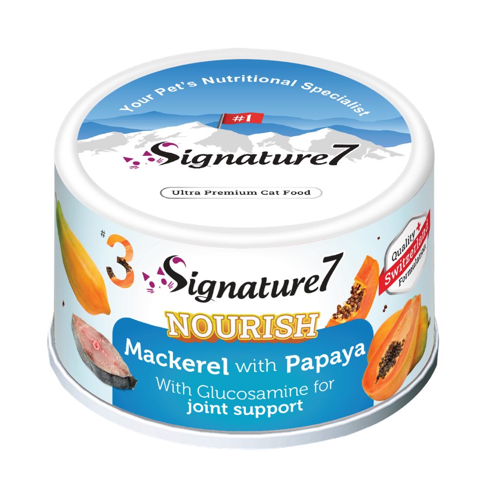 Signature7 Nourish Fruits Mackerel with Papaya Canned Cat Food 80g