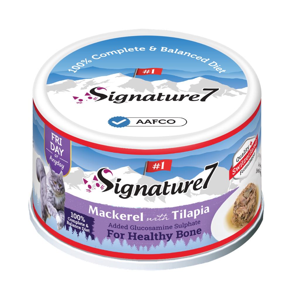 Signature7 Swiss Gravy Mackerel with Tilapia & Glucosamine (Fri) Canned Cat Food 70g