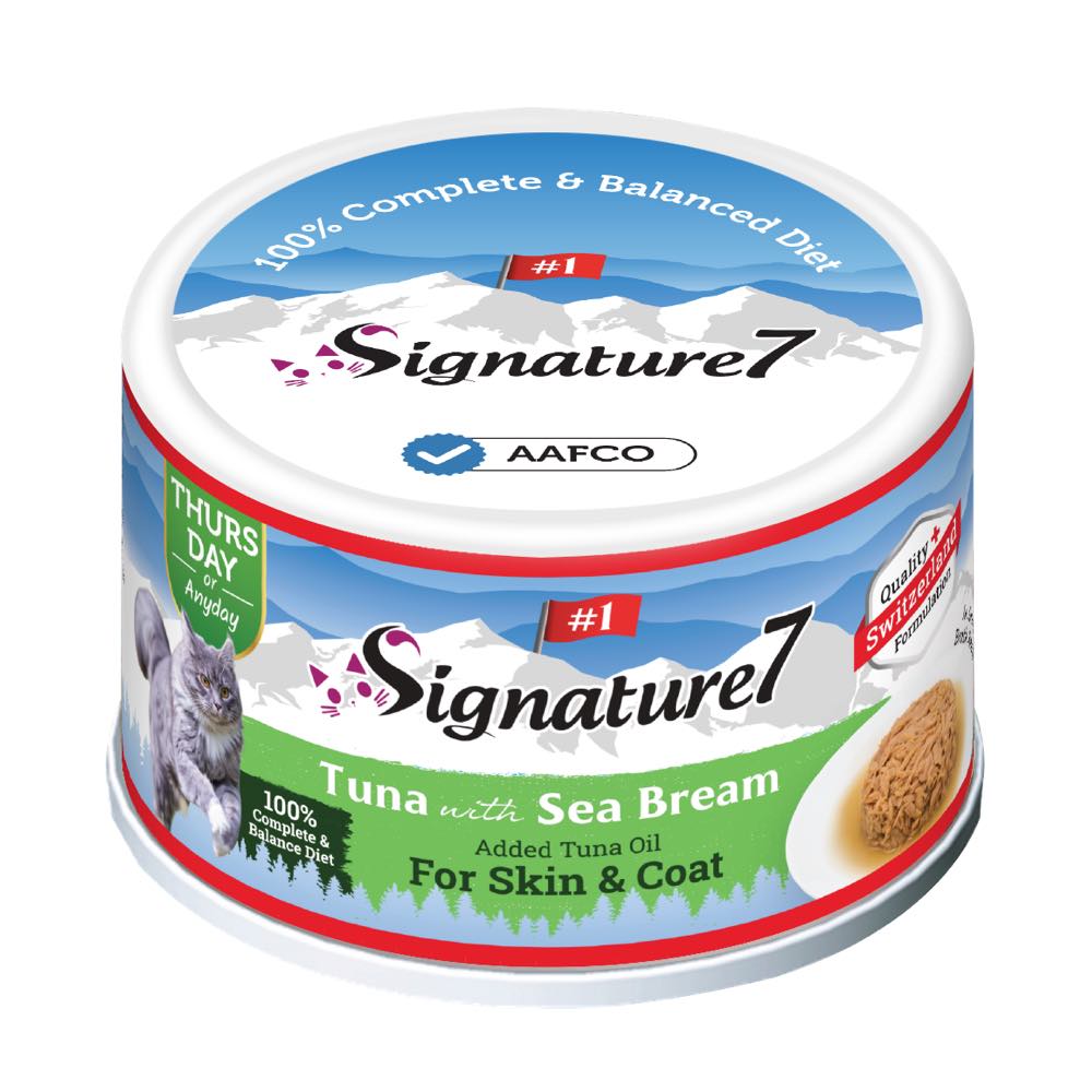 Signature7 Swiss Gravy Tuna with Sea Bream & Tuna Oil (Thurs) Canned Cat Food 70g