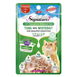 Signature7 Tuna With Whitebait For Healthy Digestion (Thurs) Grain-Free Pouch Cat Food 50g x 12