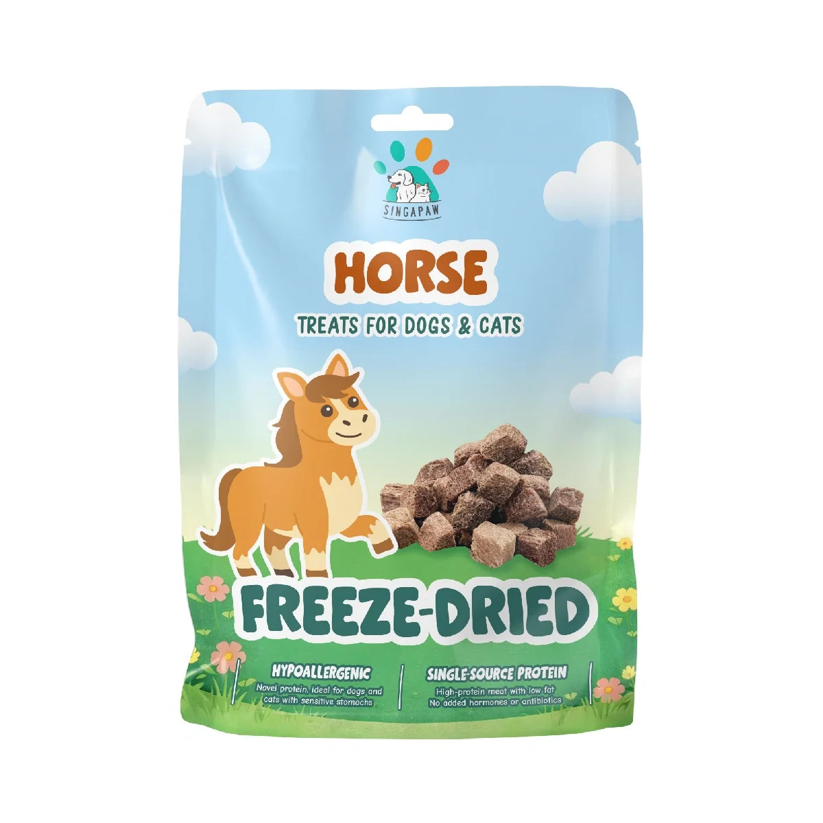 Singapaw Freeze-Dried Horse Cubes Dog & Cat Treat 50g