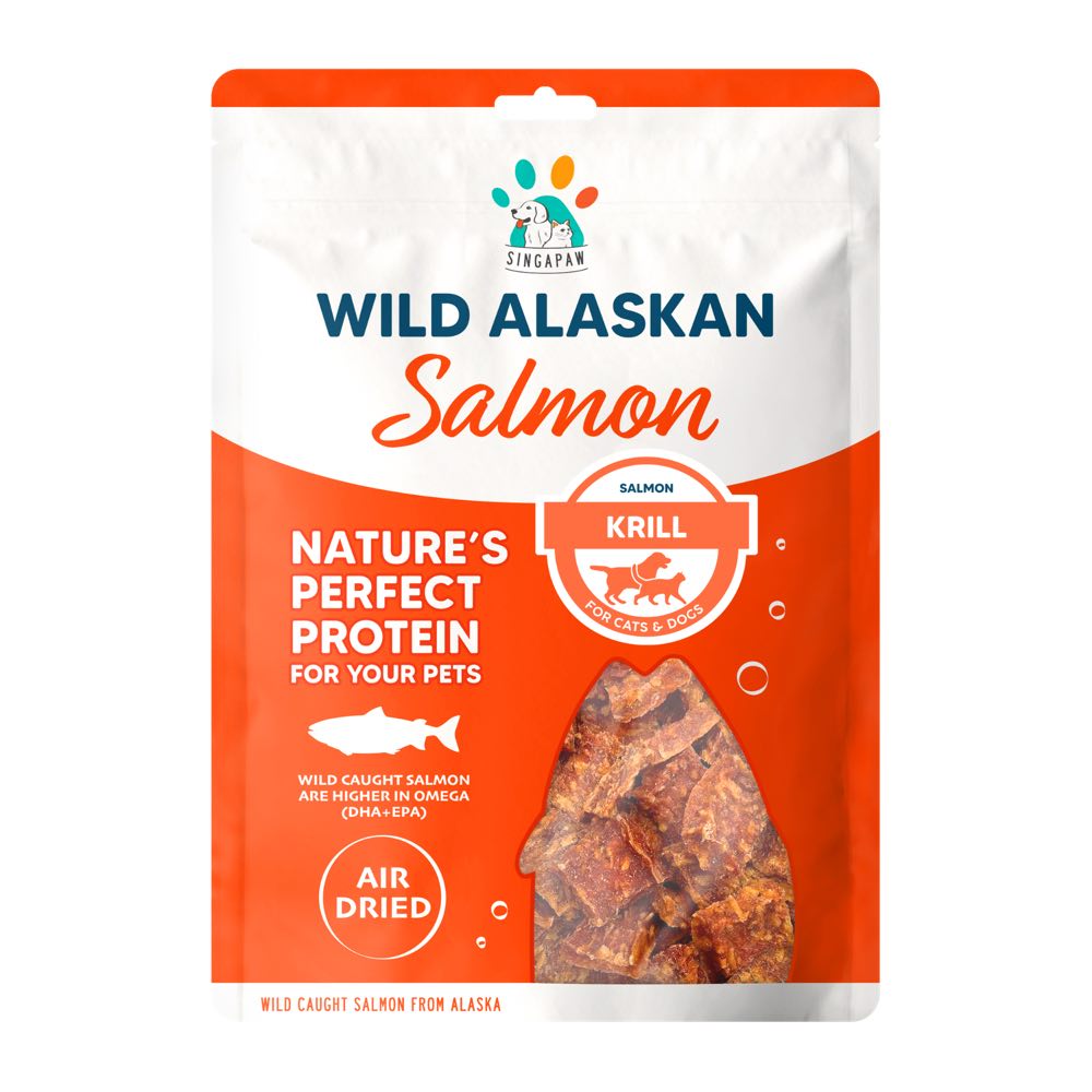 Singapaw Wild Alaskan Salmon & Krill Air-Dried Dog Treats 70g