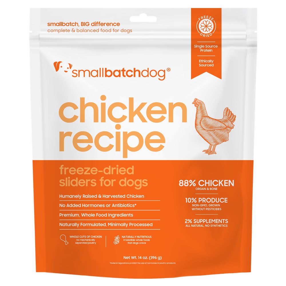 'BUNDLE DEAL': Smallbatch Chicken Batch Sliders Freeze Dried Dog Food 14oz