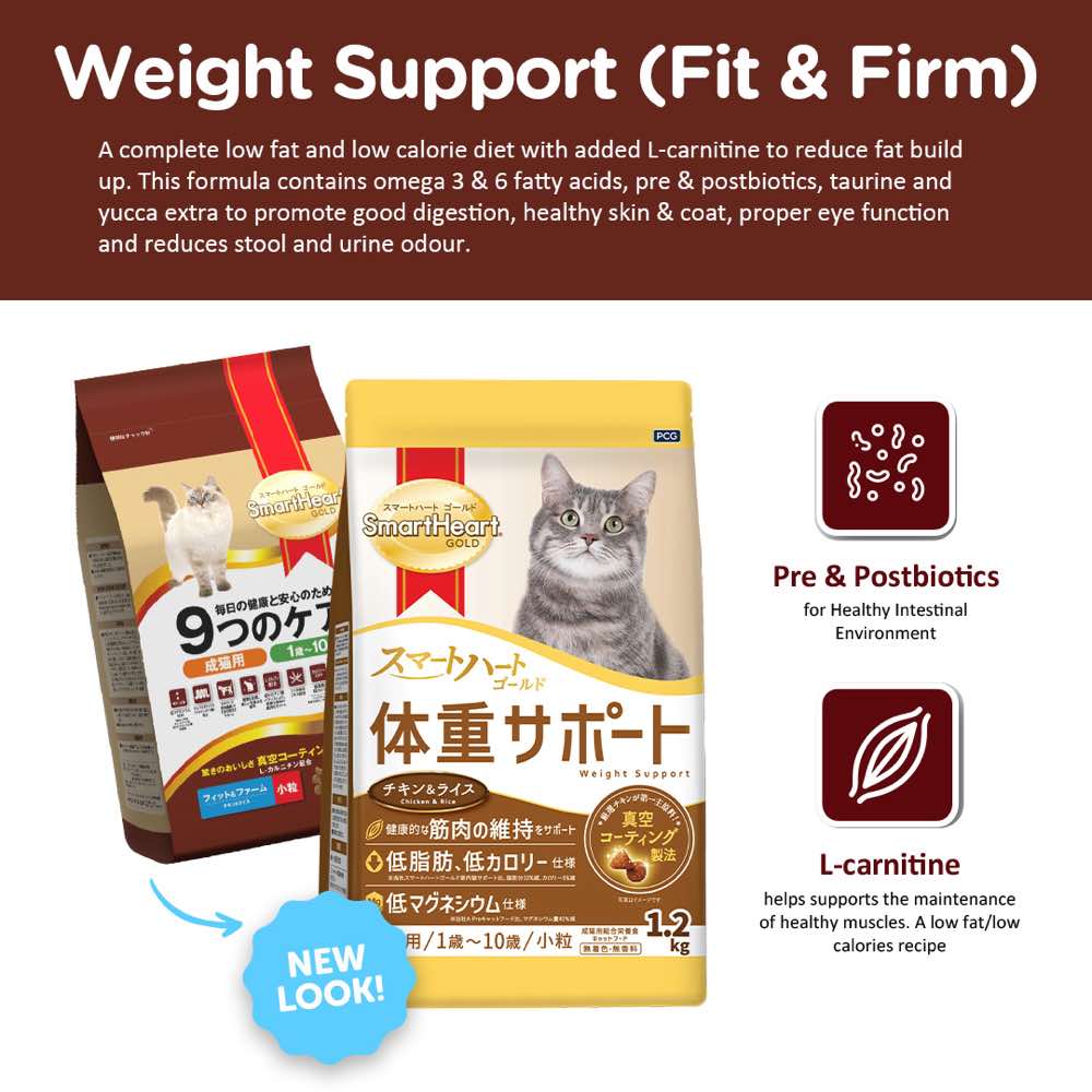 Smartheart Gold Weight Support (Fit & Firm) Adult Dry Cat Food - Kohepets