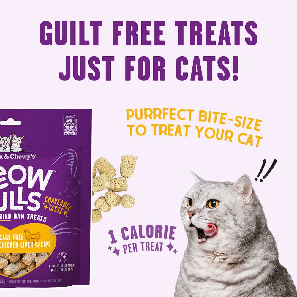 Stella & Chewy’s Meowfulls Chicken & Chicken Liver Recipe Freeze-Dried Cat Treats 1.5oz