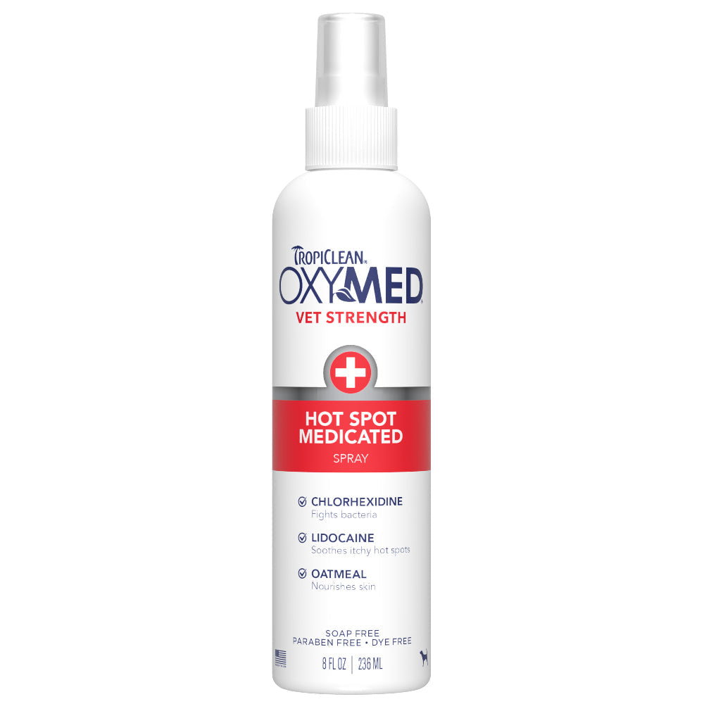 TropiClean OxyMed Hot Spot Medicated Spray for Dogs 8oz