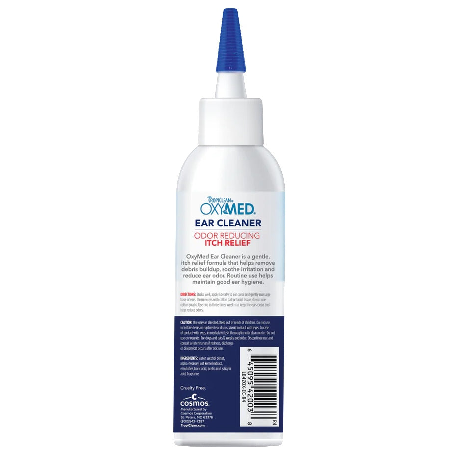 Tropiclean OxyMed Odor Reducing Ear Cleaner for Cats & Dogs 4oz