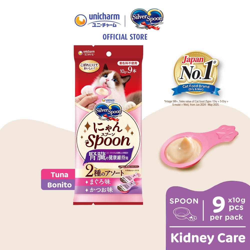 Unicharm Silver Spoon Kidney Care Tuna & Bonito Creamy Cat Treats 90g