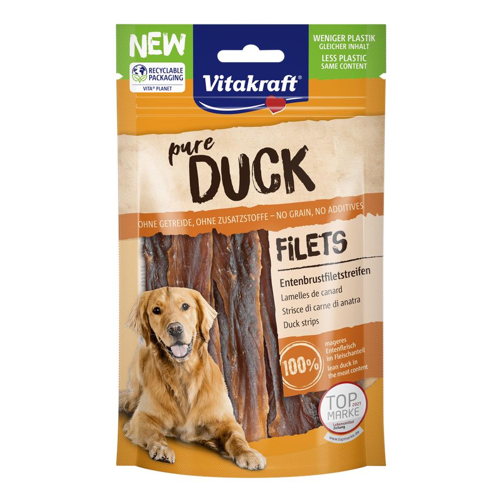 $2 OFF (Exp 21Jul26): Vitakraft Pure Duck Fillet Grain-Free Dog Treats 80g