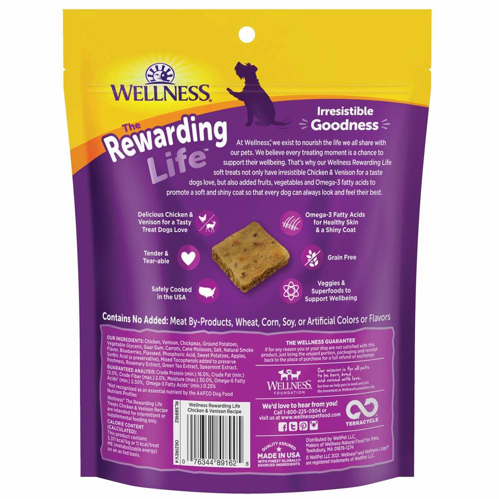 Wellness Rewarding Life (WellBites) Chicken & Venison Grain Free Dog Treats 6oz