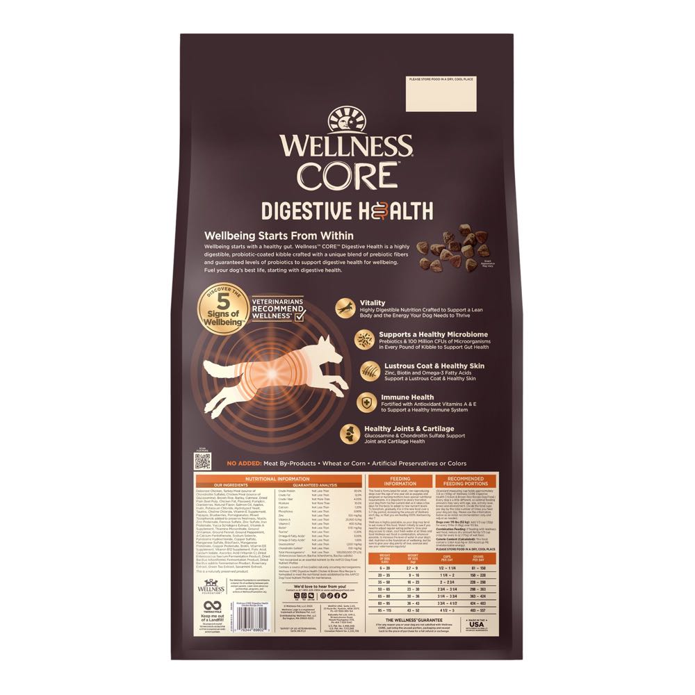 Wellness CORE Digestive Health Chicken & Brown Rice Adult Dry Dog Food