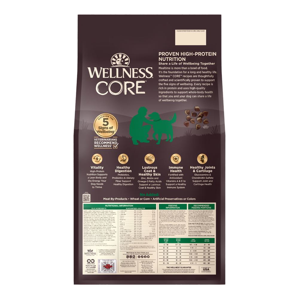 'FREE TREAT': Wellness CORE Grain-Free Lamb Dry Dog Food