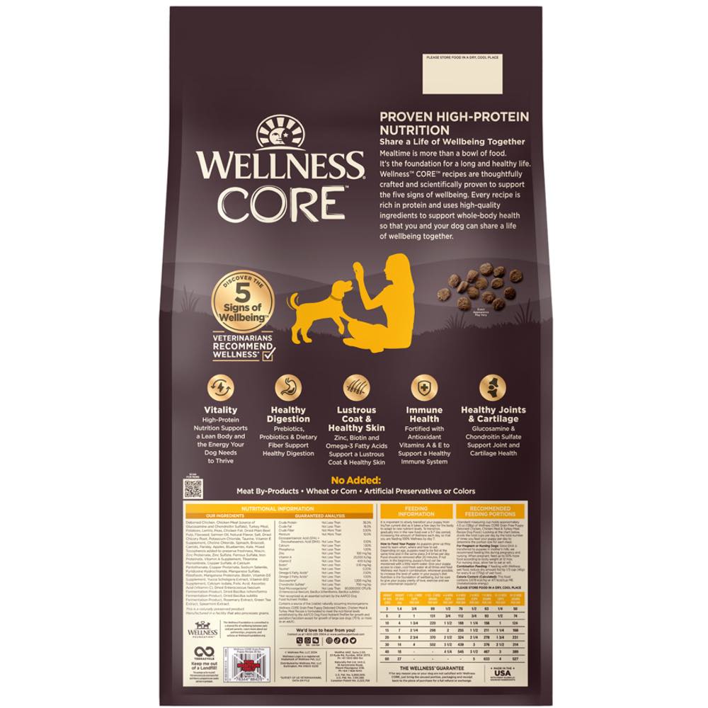 'FREE TREAT w 26lb': Wellness CORE Grain-Free Puppy Dry Dog Food