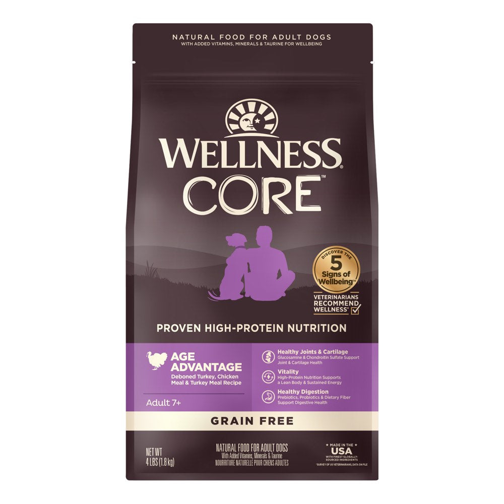 'FREE TREAT': Wellness CORE Grain-Free Age Advantage Senior Dry Dog Food