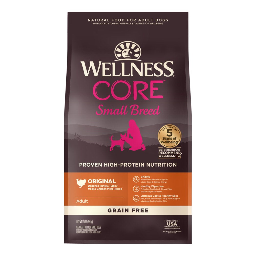 'FREE TREAT': Wellness CORE Grain-Free Small Breed Adult Formula Dry Dog Food