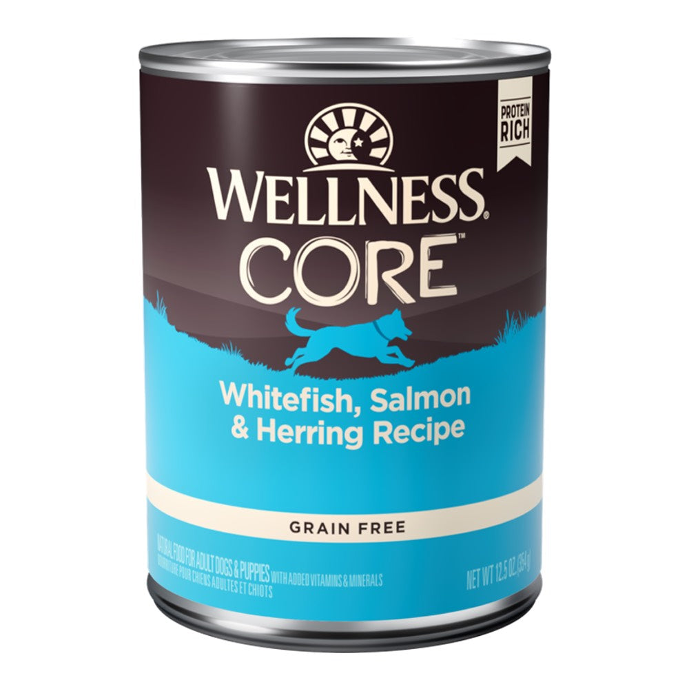 Wellness CORE Grain-Free Whitefish, Salmon & Herring Canned Dog Food 354g