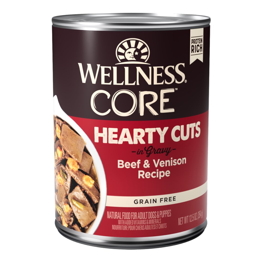 Wellness CORE Hearty Cuts In Gravy Beef & Venison Grain-Free Canned Dog Food 354g