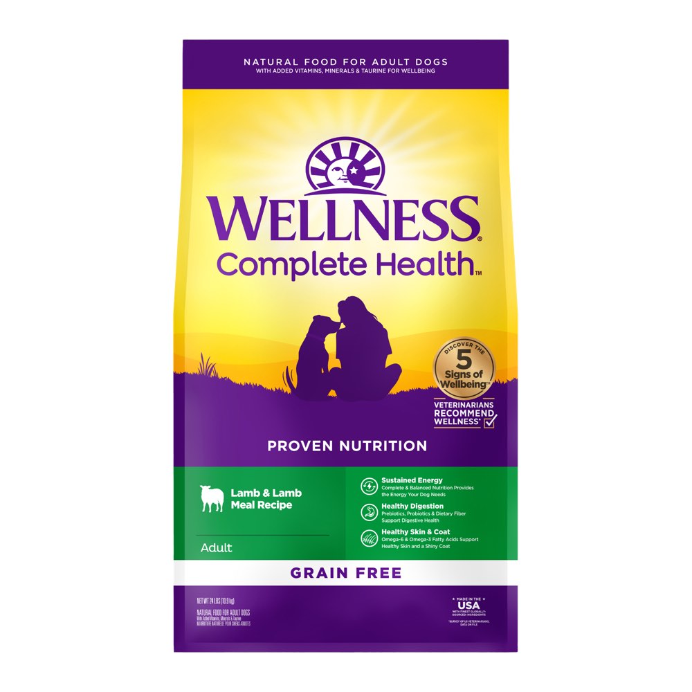 Wellness Complete Health Grain Free Adult Lamb & Lamb Meal Dry Dog Food 24lb