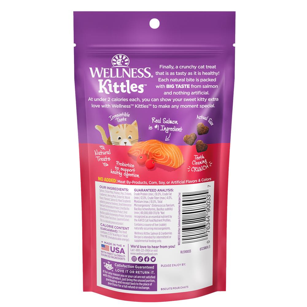 Wellness Kittles Salmon & Cranberries Cat Treats 2oz