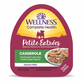Wellness Petite Entrees Casserole Roasted Lamb Grain-Free Tray Dog Food 85g