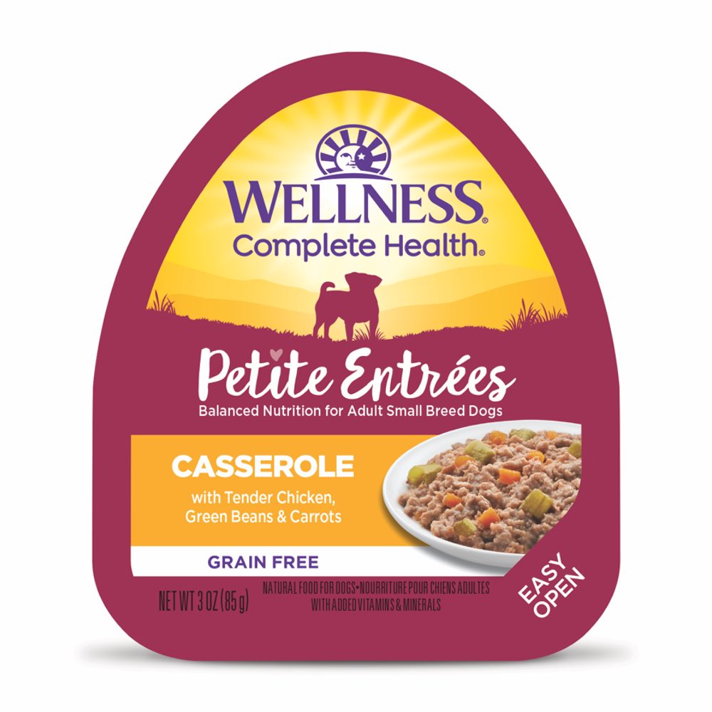 Wellness Petite Entrees Casserole Tender Chicken Grain-Free Tray Dog Food 85g