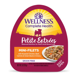Wellness Petite Entrees Mini-Filets Roasted Chicken, Beef in Gravy Grain-Free Tray Dog Food 85g