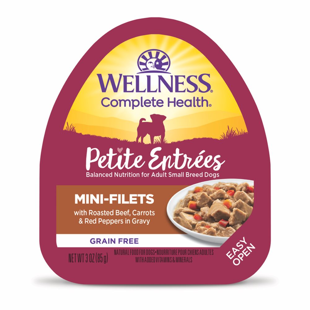 Wellness Petite Entrees Mini-Filets Roasted Beef in Gravy Grain-Free Tray Dog Food 85g