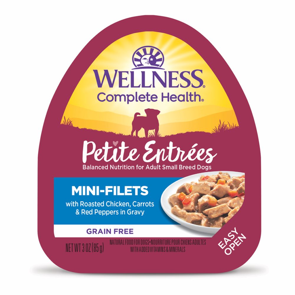 Wellness Petite Entrees Mini-Filets Roasted Chicken in Gravy Grain-Free Tray Dog Food 85g