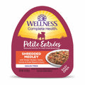 Wellness Petite Entrees Shredded Medley Tender Chicken, Turkey Grain-Free Tray Dog Food 85g