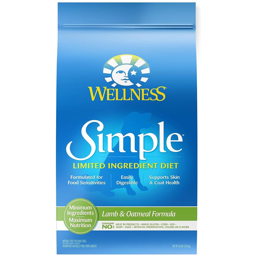 'FREE WIPES': Wellness Simple Lamb & Oatmeal Formula Adult Dry Dog Food 26lb - Kohepets