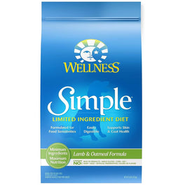 'FREE WIPES': Wellness Simple Lamb & Oatmeal Formula Adult Dry Dog Food 26lb - Kohepets