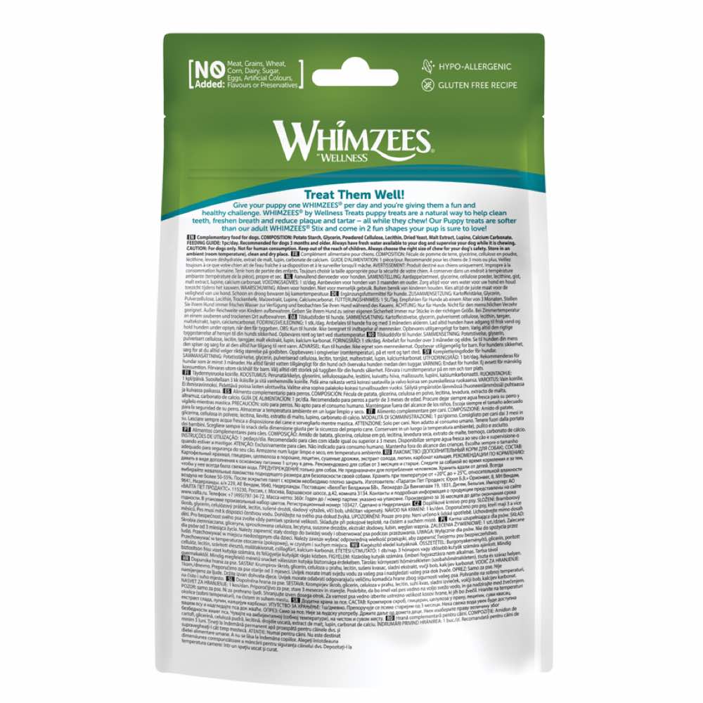 Whimzees Puppy Grain-Free Dental Dog Treats (M/L) 14pc