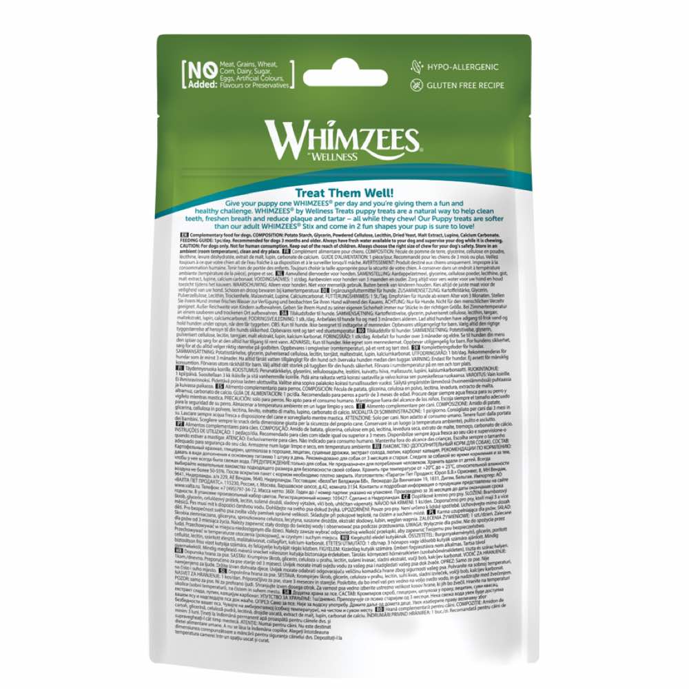 Whimzees Puppy Grain-Free Dental Dog Treats (XS/S) 28pc