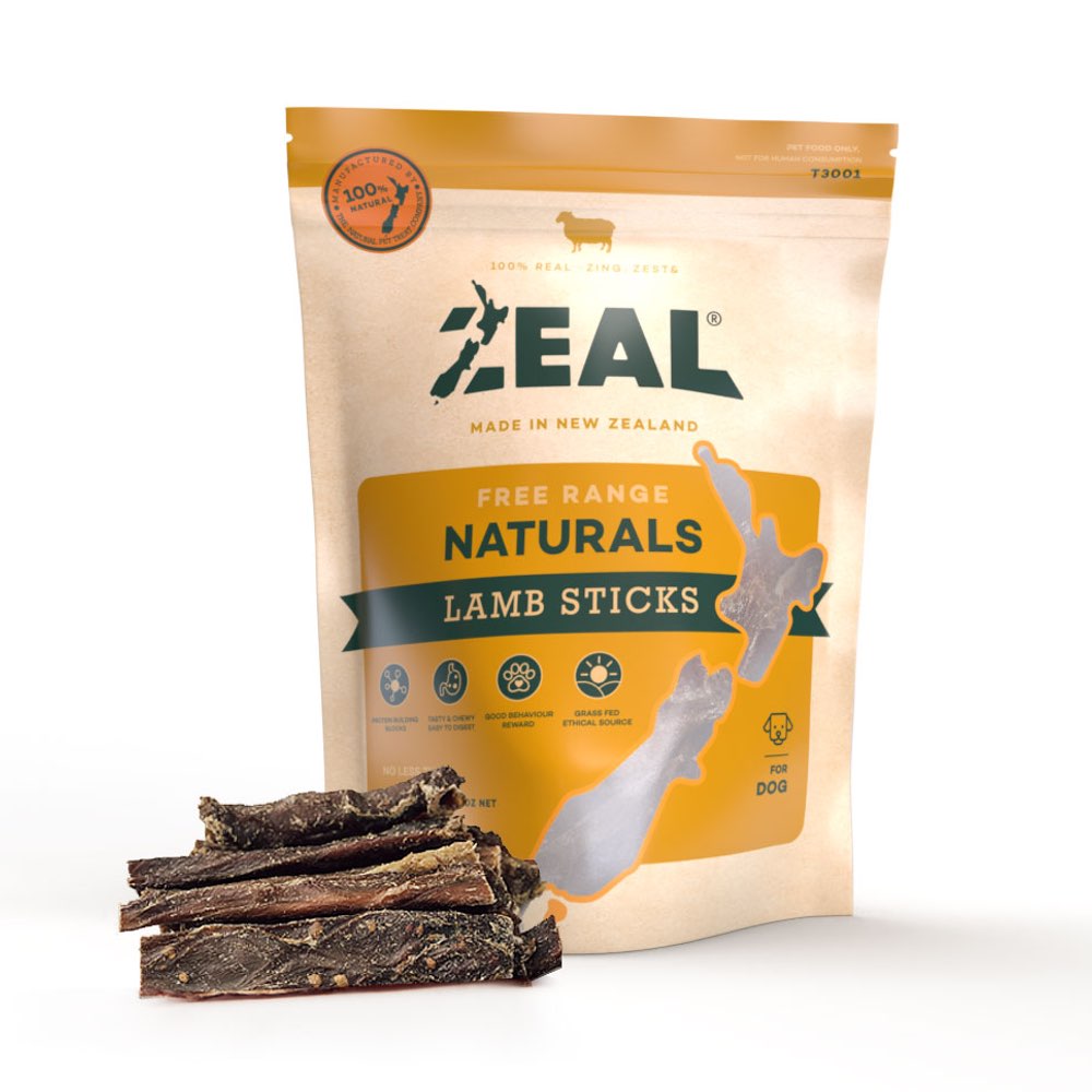 Zeal Free Range Naturals Lamb Sticks Dog Treats 125g