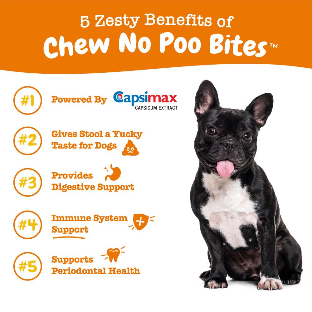 Zesty Paws Chew No Poo Bites Chicken Flavor Dog Supplement Chews 90ct