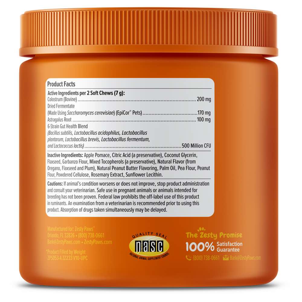 Zesty Paws Aller-Immune Bites Peanut Butter Flavor Dog Supplement Chews 90ct