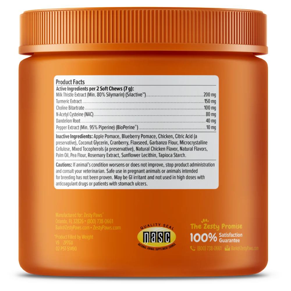 $20 OFF: Zesty Paws Liver Support Bites Chicken Flavor Dog Supplement Chews 90ct