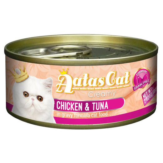 24 FOR $25: Aatas Cat Creamy Chicken & Tuna In Gravy Canned Cat Food 80g