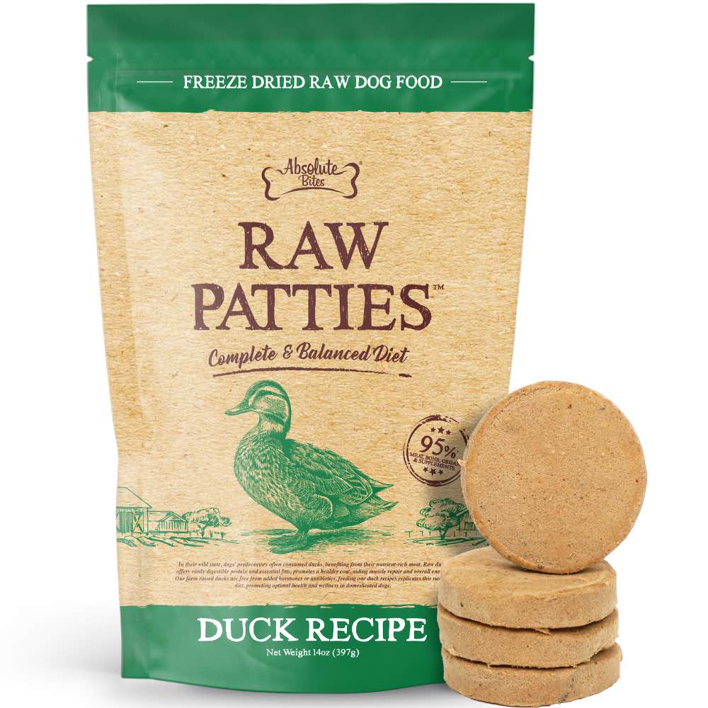 37% OFF: Absolute Bites Duck Freeze-Dried Raw Patties Dog Food 14oz