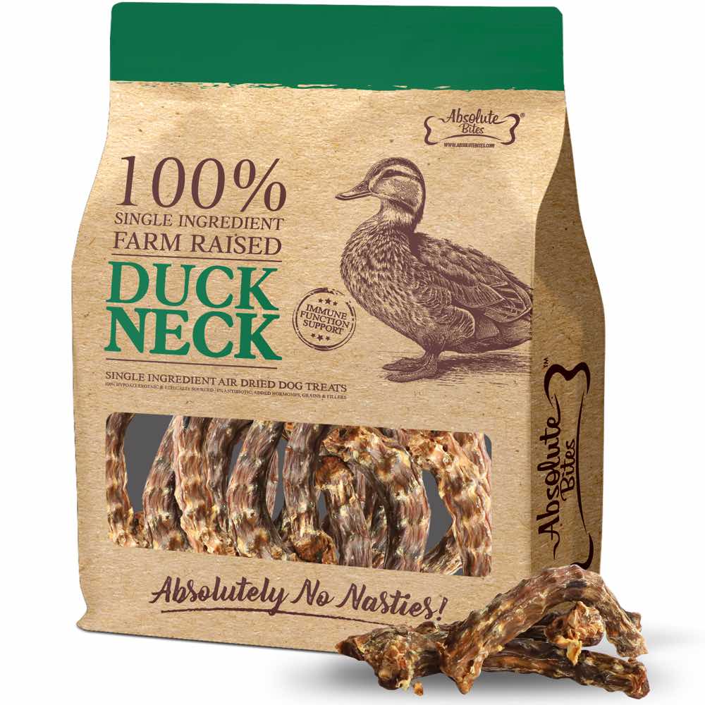 35% OFF: Absolute Bites Air Dried Duck Necks Dog Chews Treats 350g
