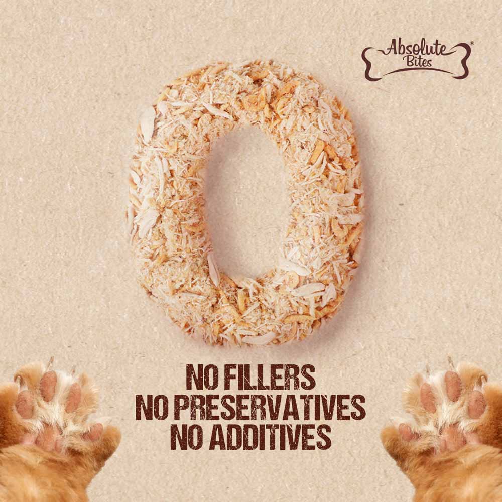 Absolute Bites Egg Yolk with Chicken Freeze Dried Wild Flakes Toppers for Cats & Dogs 100g