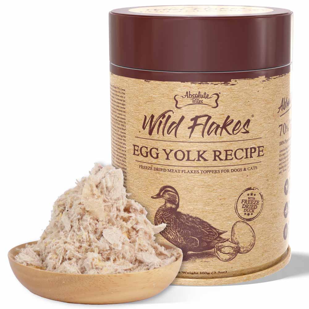 Absolute Bites Egg Yolk with Duck Freeze Dried Wild Flakes Toppers for Cats & Dogs 100g